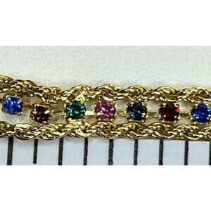 Rope Chain Bracelet 7" Tennis Pink Blue Green Gold S16